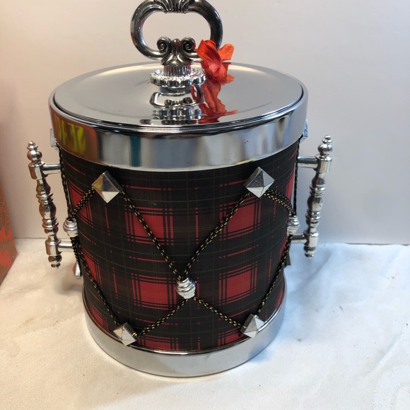 Vintage Tartan Ice Bucket with Lid,  Hong Kong Drum style With Original Box - Picture 11 of 16